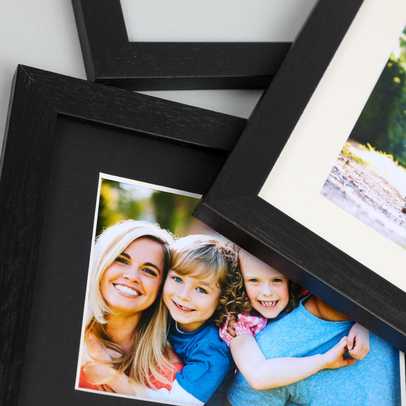 6x6 Classic Black Picture Frame with a 4x4 Mount