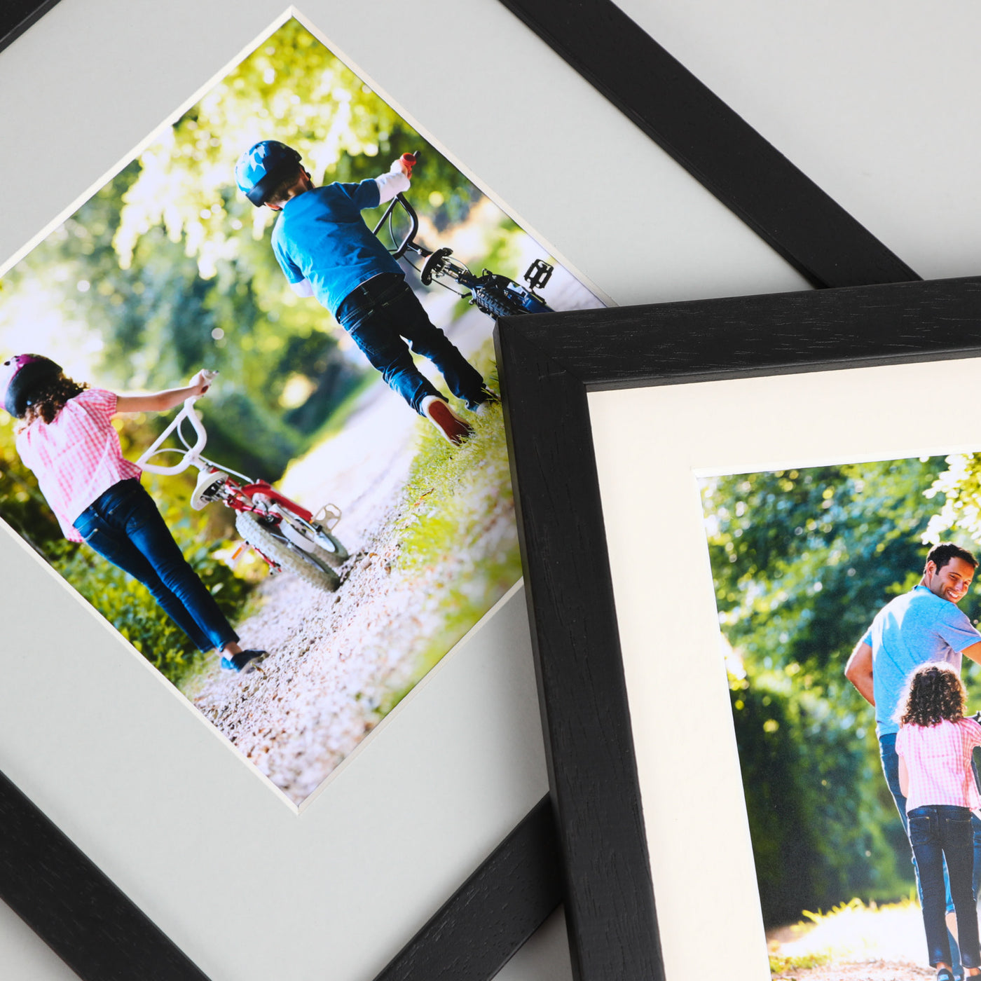 16x12 Classic Black Picture Frame with a 12x8 Mount