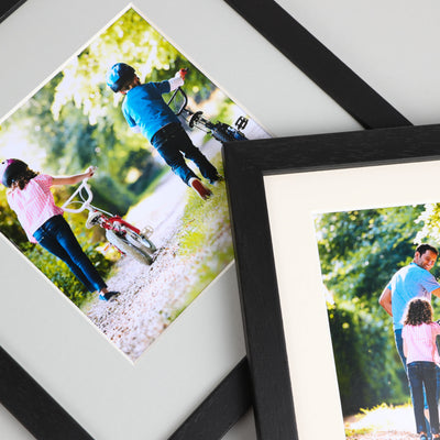 16x12 Classic Black Picture Frame Including a A4 Mount with text box - Landscape