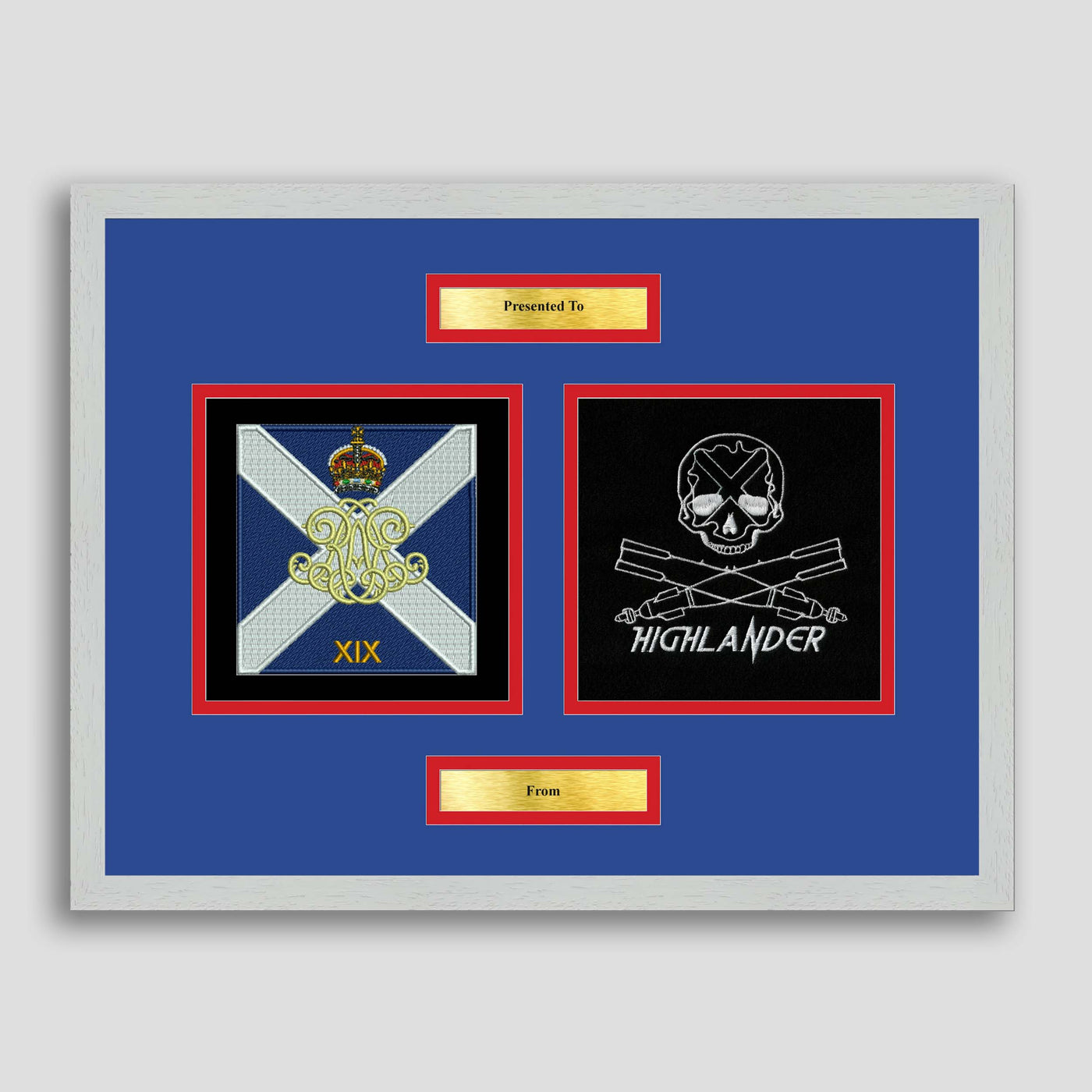 19 RA & Lloyds (Air) Troop Framed Military Embroidery Presentation