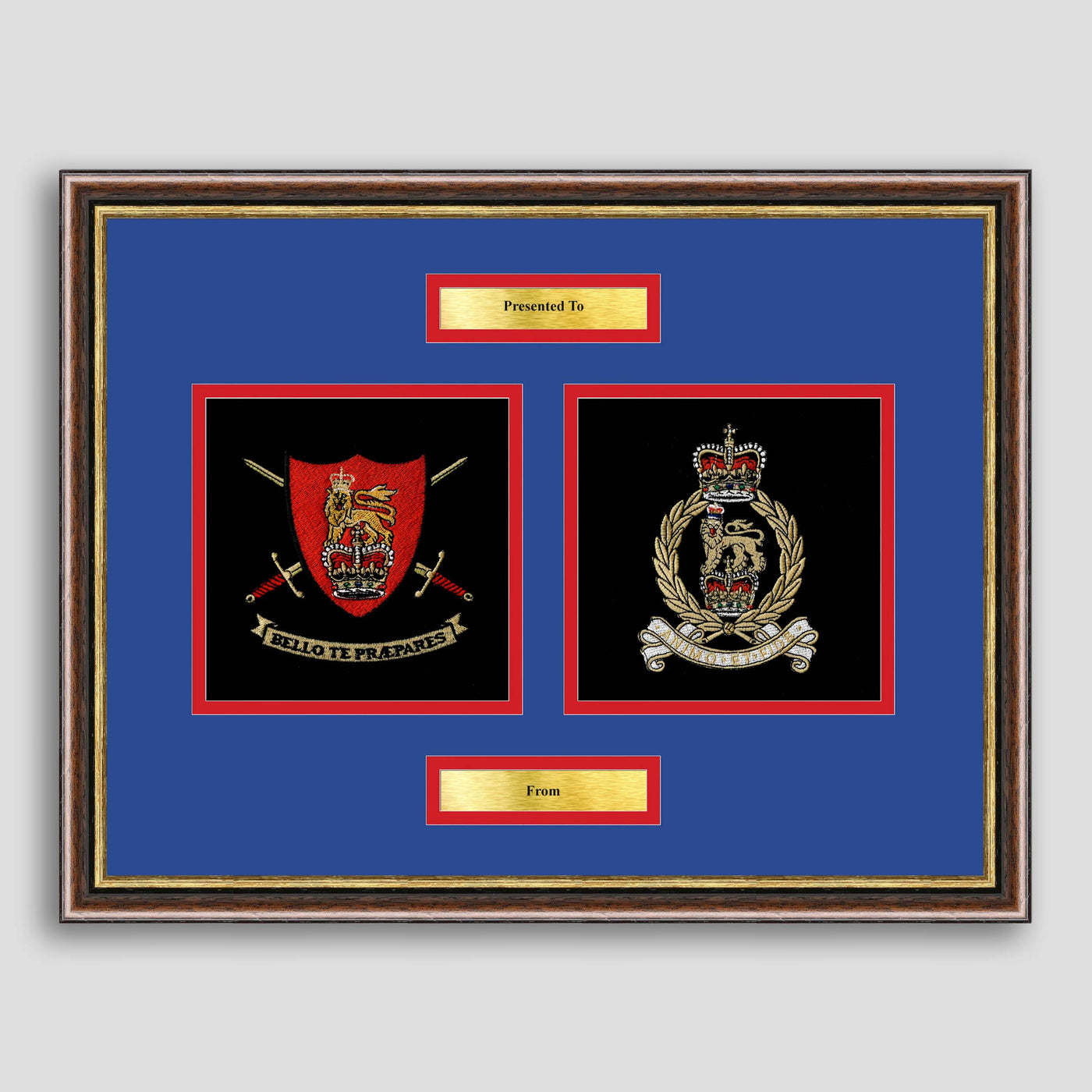 Army Training Regiment & AGC Framed Military Embroidery Presentation