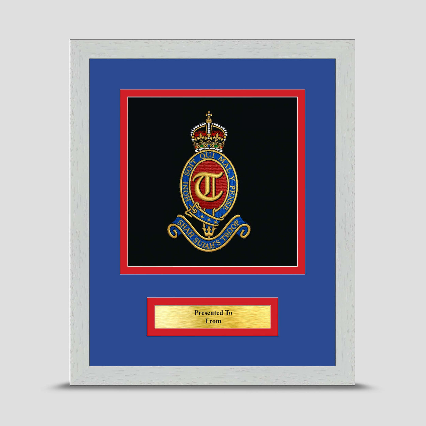 T Battery (Shah Sujah's Troop)  12 Regiment Royal Artillery Framed Military Embroidery Presentation