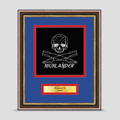 19 RA, Lloyds (Air) Troop, Highlander Framed Military Embroidery Presentation