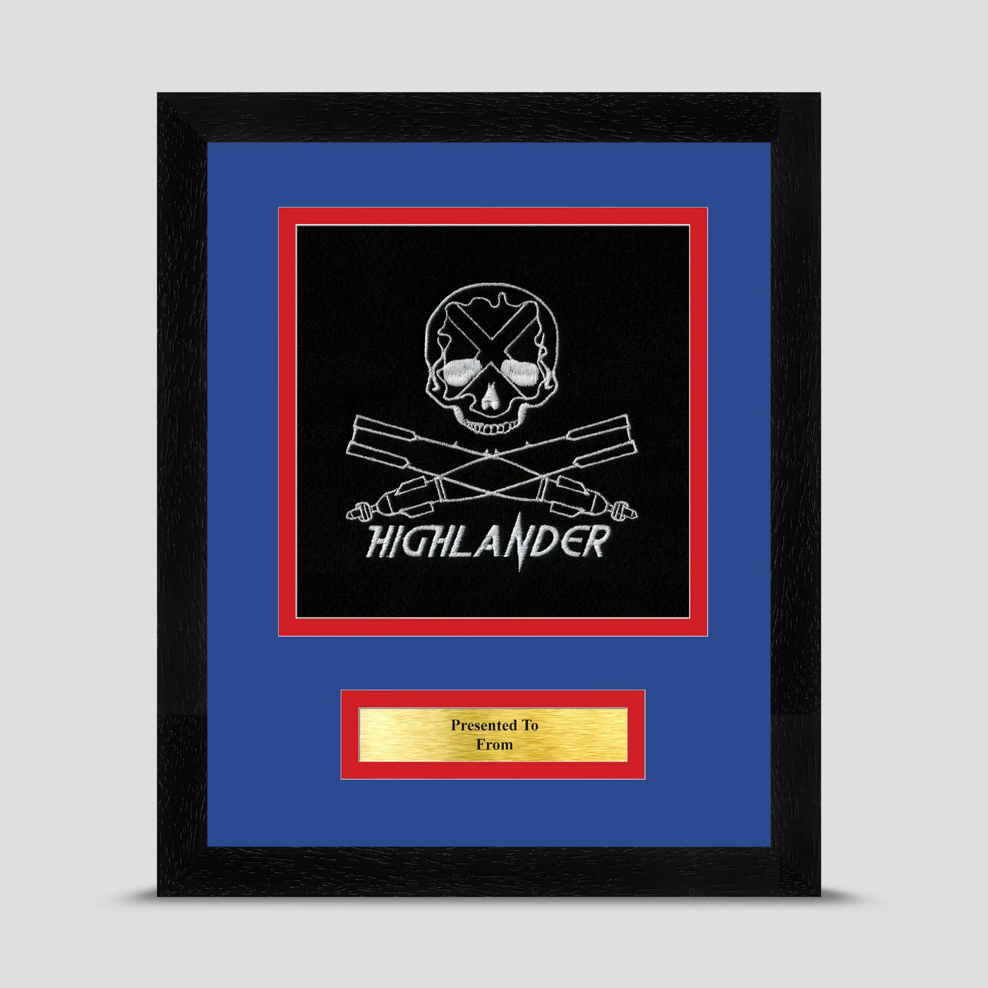 19 RA, Lloyds (Air) Troop, Highlander Framed Military Embroidery Presentation