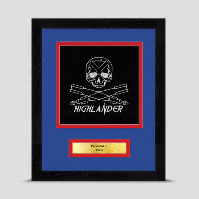 19 RA, Lloyds (Air) Troop, Highlander Framed Military Embroidery Presentation