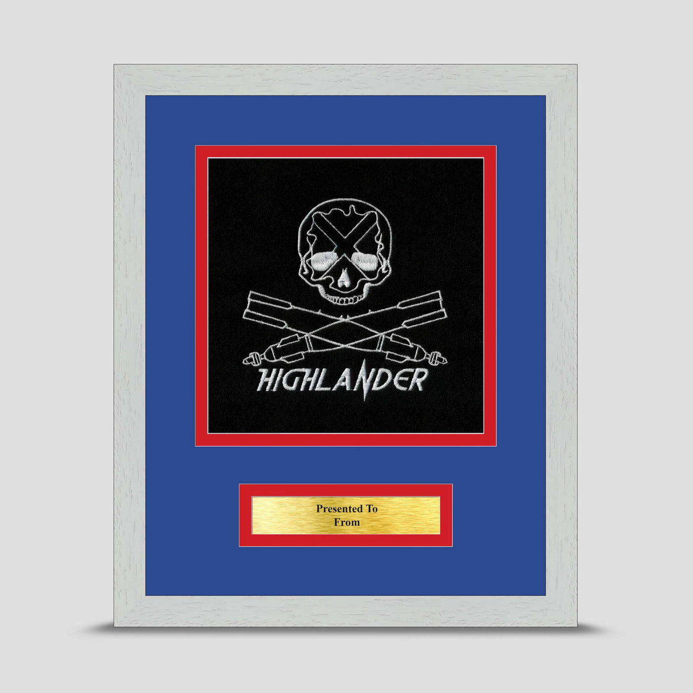 19 RA, Lloyds (Air) Troop, Highlander Framed Military Embroidery Presentation