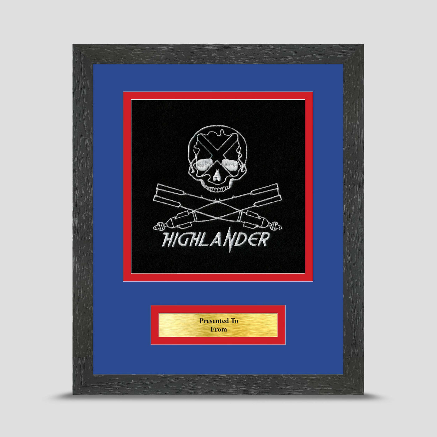 19 RA, Lloyds (Air) Troop, Highlander Framed Military Embroidery Presentation