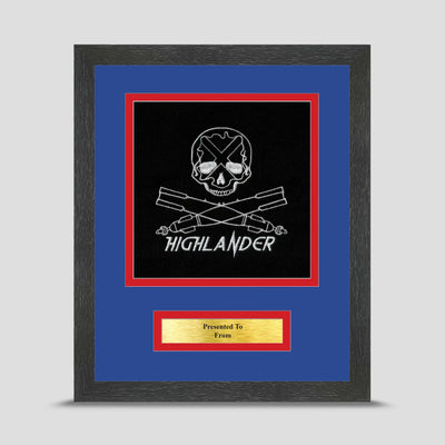 19 RA, Lloyds (Air) Troop, Highlander Framed Military Embroidery Presentation