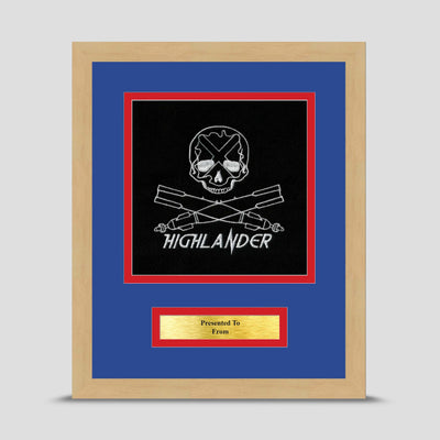 19 RA, Lloyds (Air) Troop, Highlander Framed Military Embroidery Presentation
