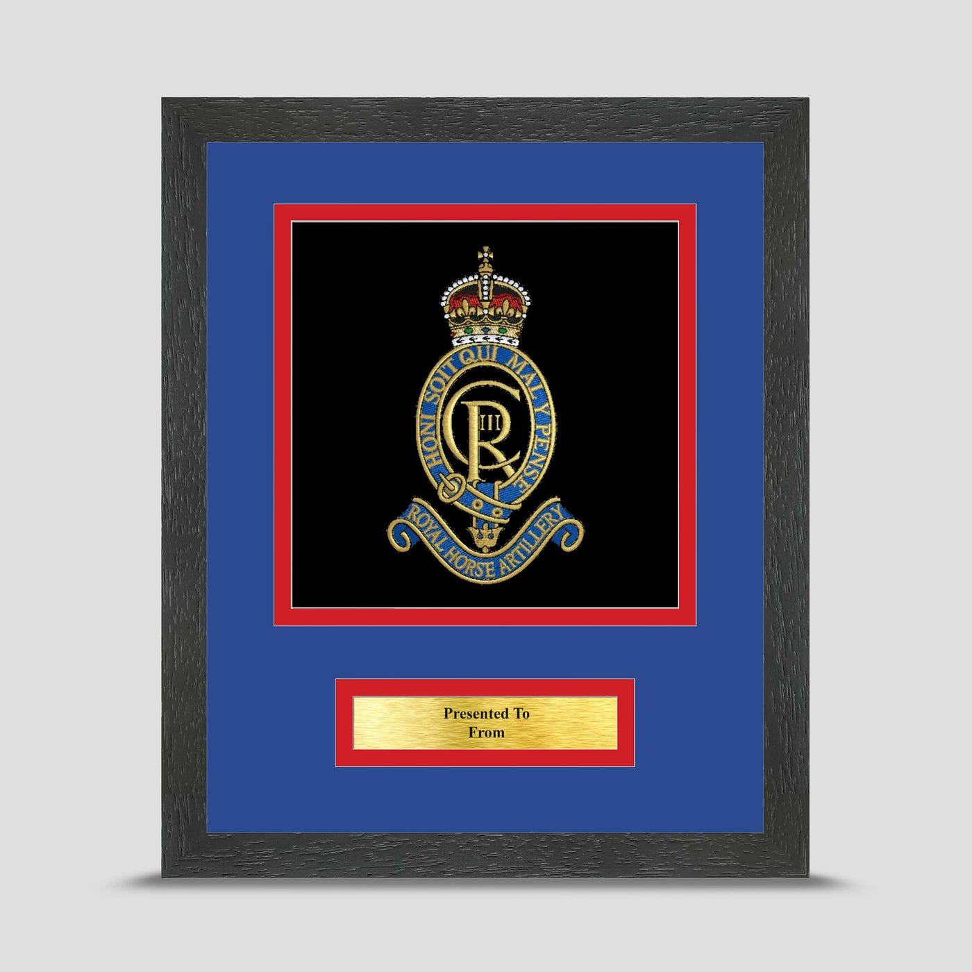 Royal Horse Artillery Framed Military Embroidery Presentation