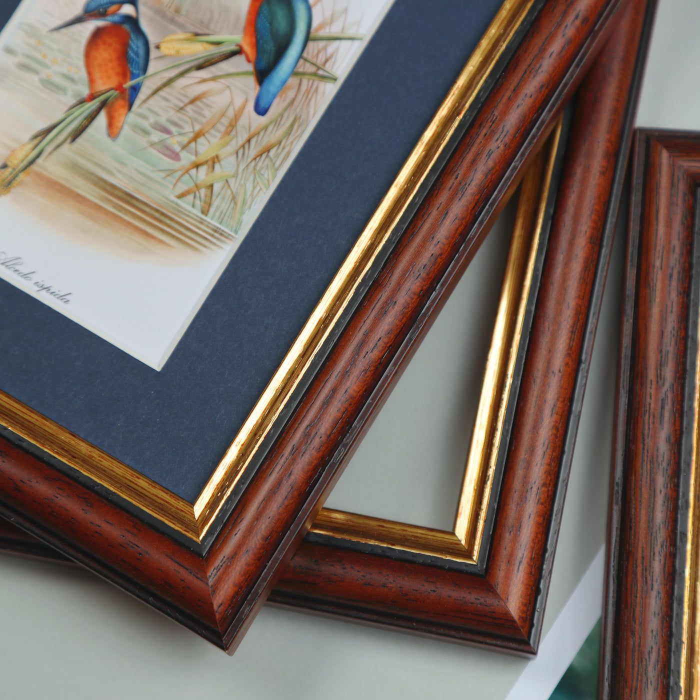 6x4 Brown & Gold Picture Frame with a 3.5x2.5 Mount