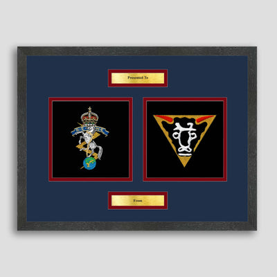 32 Engineers & REME Crest Framed Military Embroidery Presentation