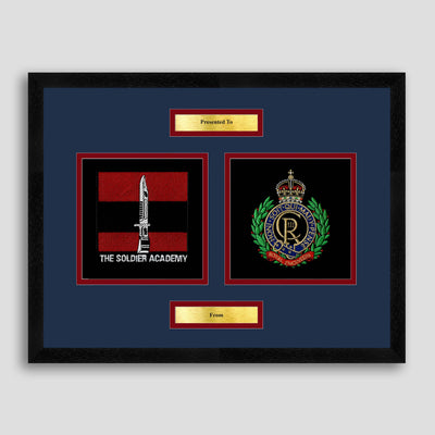 Army Training Regiment & Royal Engineers Framed Military Embroidery Presentation