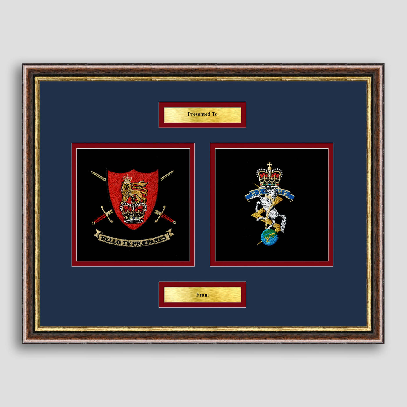 Army Training Regiment & REME Framed Military Embroidery Presentation
