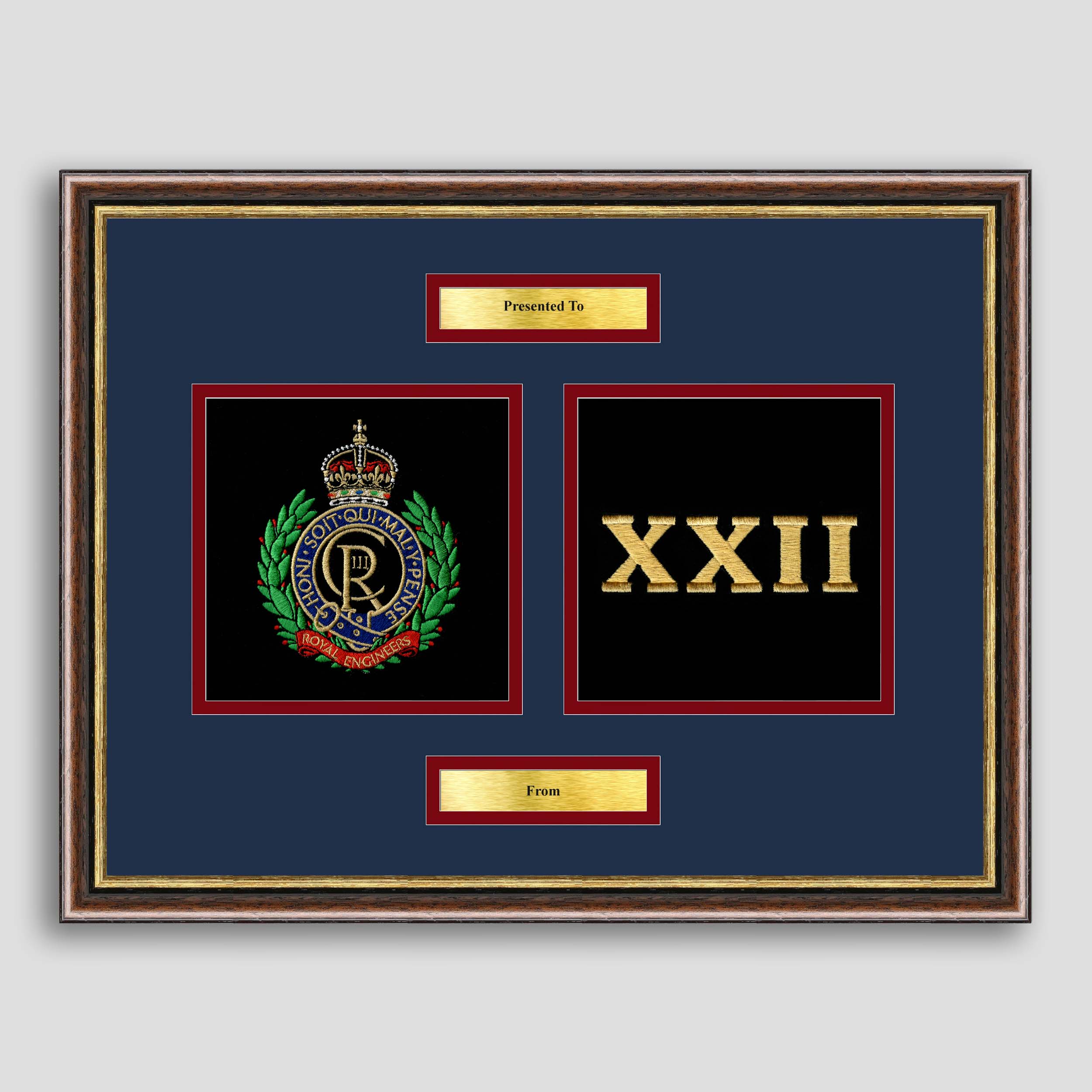 Royal Engineers & 22 Engineer Regiment Embroidery Framed Presentation ...