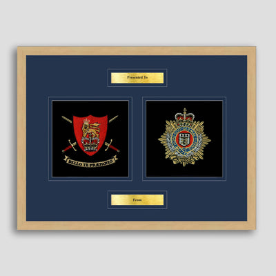 Army Training Regiment & Royal Logistic Corps Framed Military Embroidery Presentation