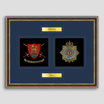 Army Training Regiment & Royal Logistic Corps Framed Military Embroidery Presentation