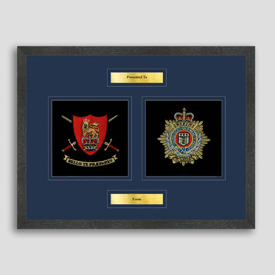 Army Training Regiment & Royal Logistic Corps Framed Military Embroidery Presentation