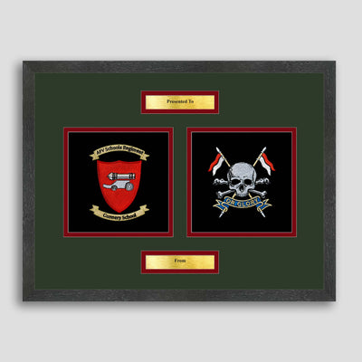 AFV Gunnery School Corps & The Royal Lancers Framed Military Embroidery Presentation