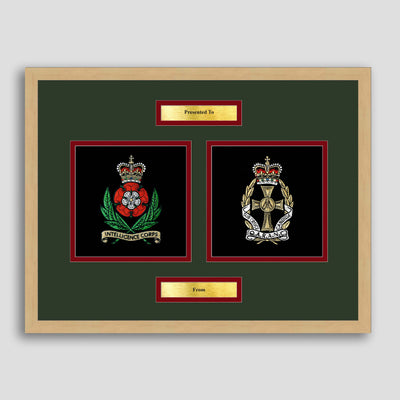 Military Intelligence & QARNAC Framed Military Embroidery Presentation