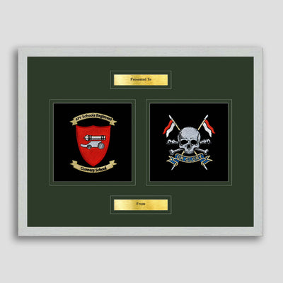 AFV Gunnery School Corps & The Royal Lancers Framed Military Embroidery Presentation