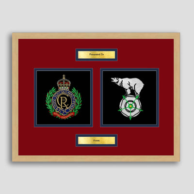 Royal Engineers & 106 Field Sqn 75 RE Framed Military Embroidery Presentation