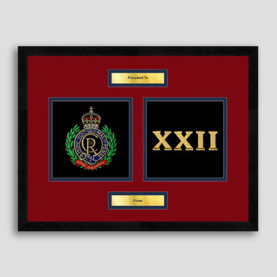 Royal Engineers & 22 Engineers Framed Military Embroidery Presentation