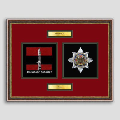 Army Training Regiment & Royal Dragoon Guards Framed Military Embroidery Presentation