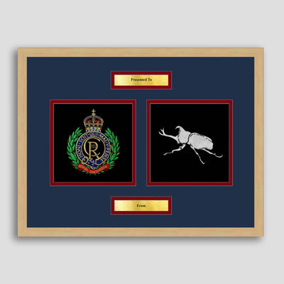 Royal Engineers & 26 Engineers Framed Military Embroidery Presentation