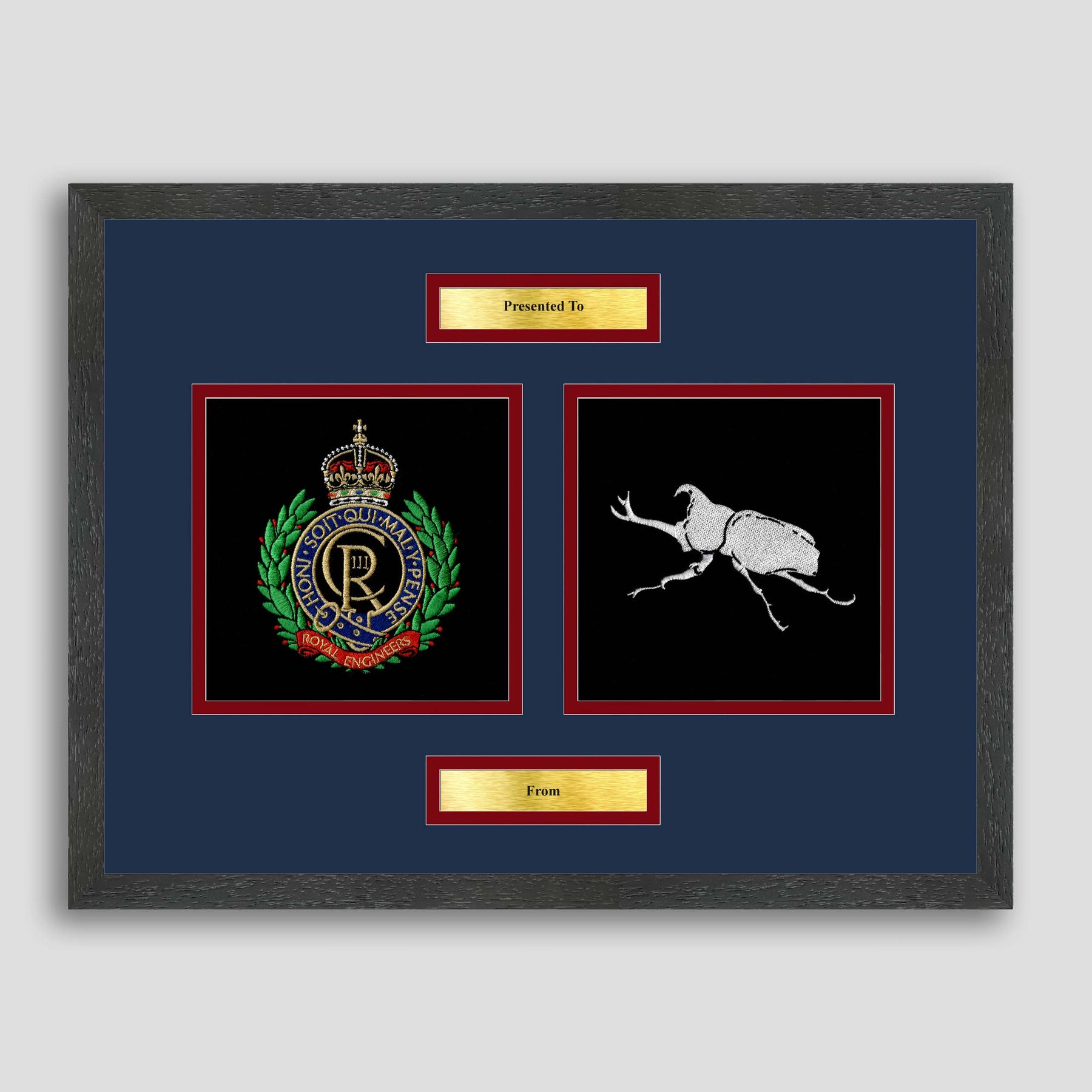 Royal Engineers & 22 Engineer Regiment Embroidery Framed Presentation ...