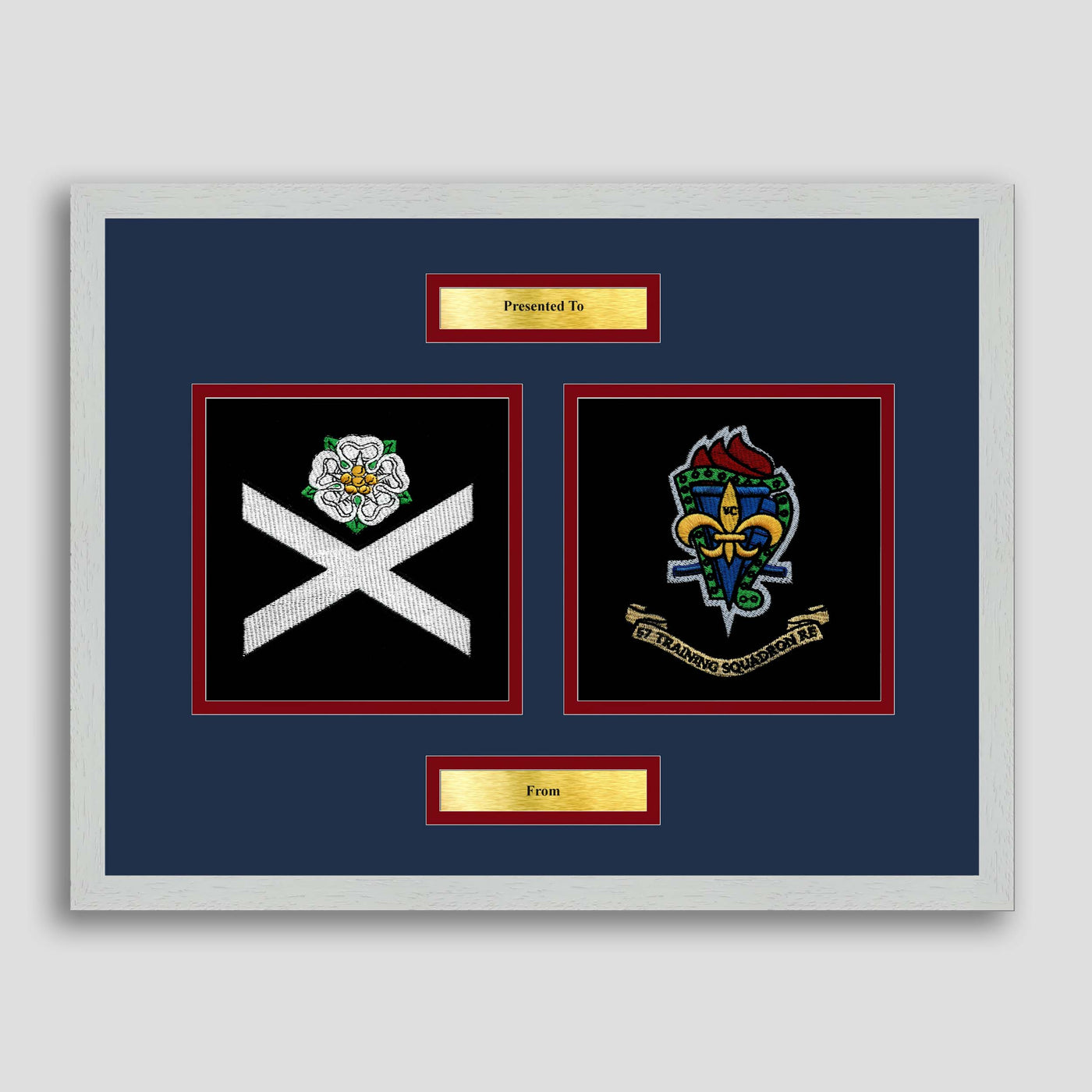 3 Royal School of Military Engineers & 57 Training Sqn Framed Military Embroidery Presentation