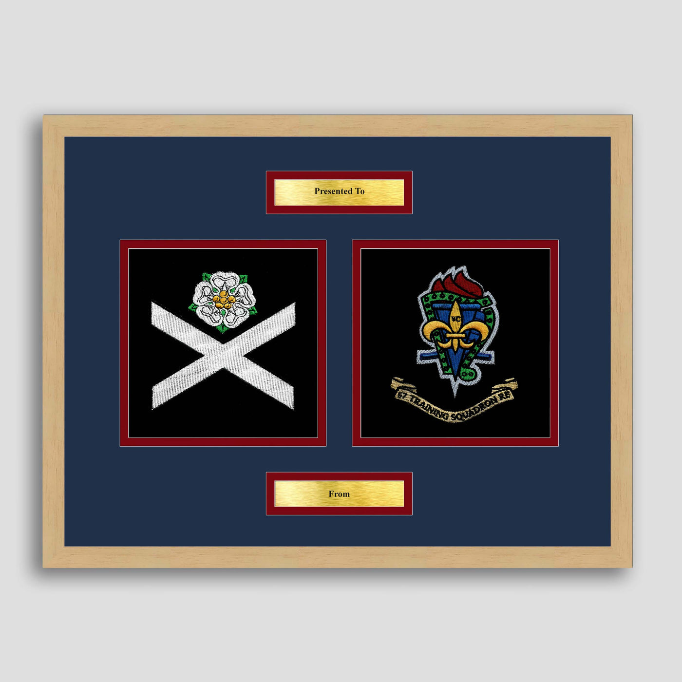 3 Royal School of Military Engineers & 57 Training Sqn Framed Military Embroidery Presentation