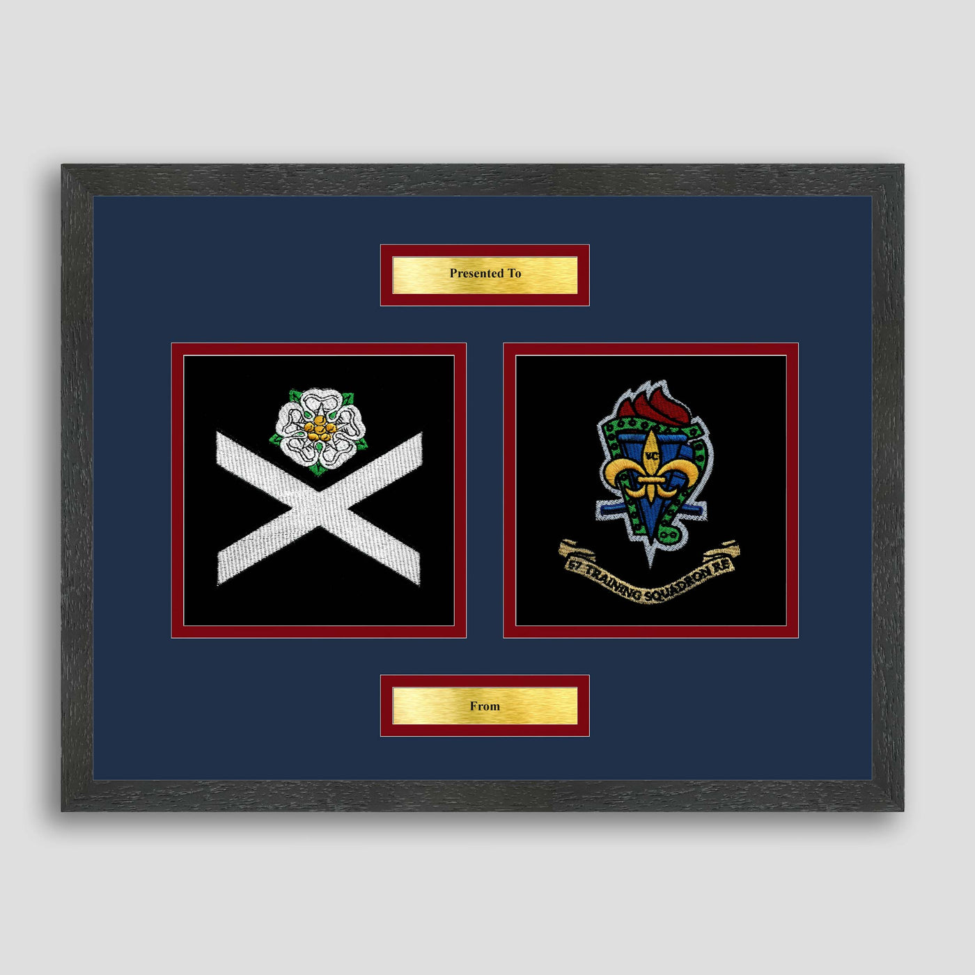 3 Royal School of Military Engineers & 57 Training Sqn Framed Military Embroidery Presentation