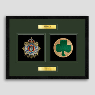 Royal Logistics Corps & 38 Irish Brigade Framed Military Embroidery Presentation