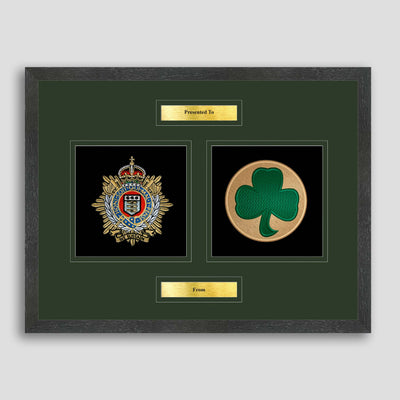 Royal Logistics Corps & 38 Irish Brigade Framed Military Embroidery Presentation