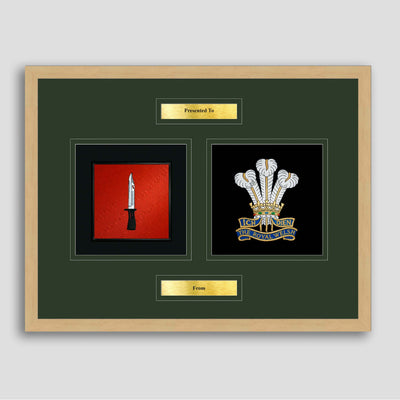 Infantry & Royal Welsh Framed Military Embroidery Presentation