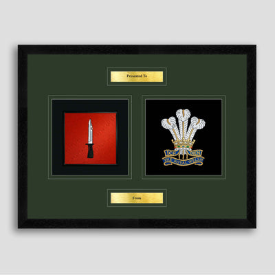 Infantry & Royal Welsh Framed Military Embroidery Presentation