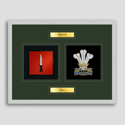 Infantry & Royal Welsh Framed Military Embroidery Presentation