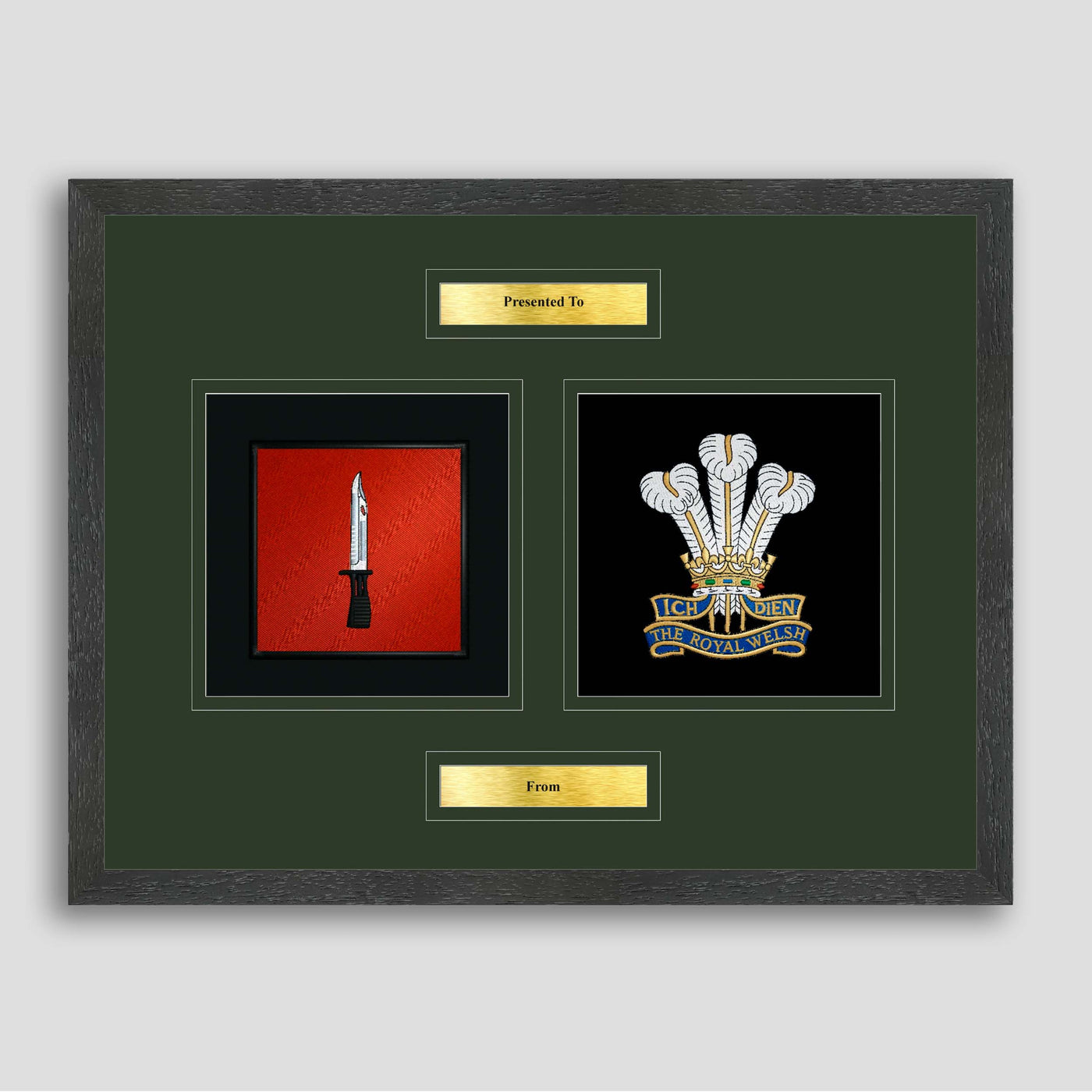 Infantry & Royal Welsh Framed Military Embroidery Presentation