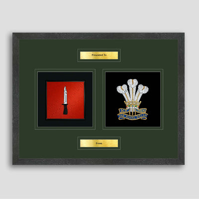 Infantry & Royal Welsh Framed Military Embroidery Presentation
