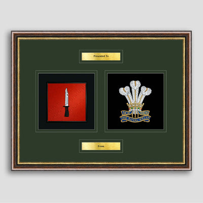 Infantry & Royal Welsh Framed Military Embroidery Presentation
