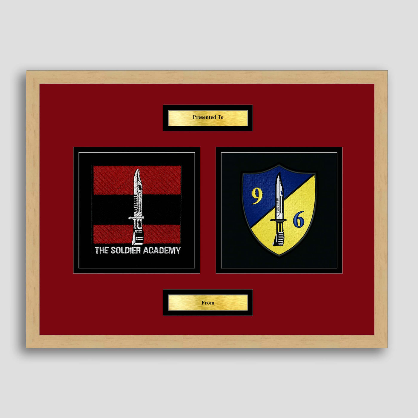 Army Training Regiment & 96 Squadron Framed Military Embroidery Presentation