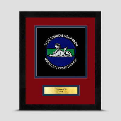 30 Squadron 1 Medical Regiment Framed Military Embroidery Presentation