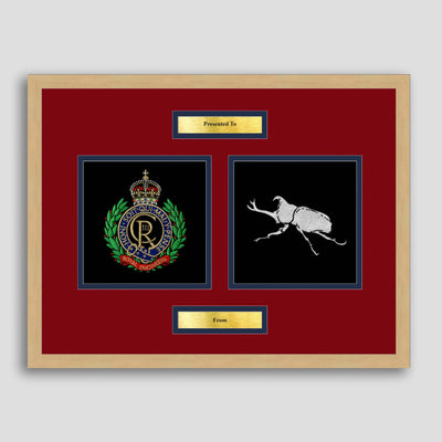 Royal Engineers & 26 Engineers Framed Military Embroidery Presentation