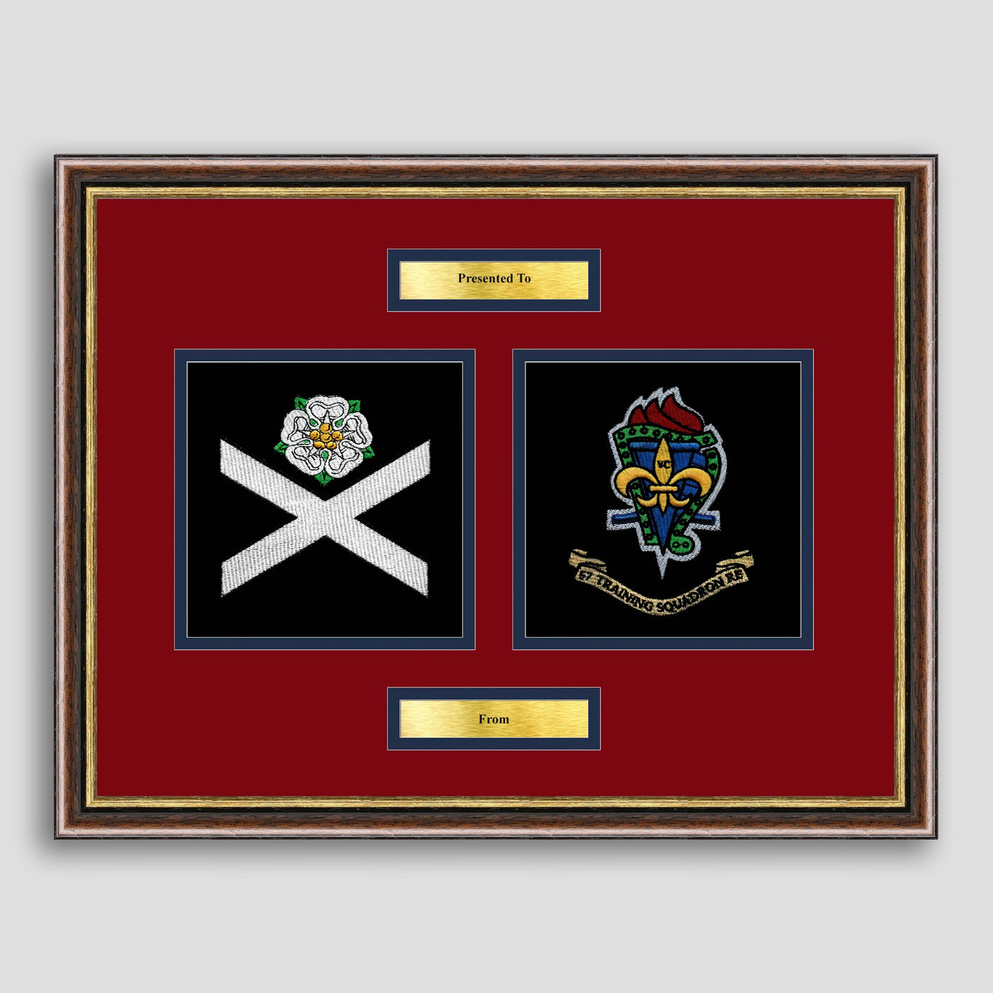 3 Royal School of Military Engineers & 57 Training Sqn Framed Military Embroidery Presentation