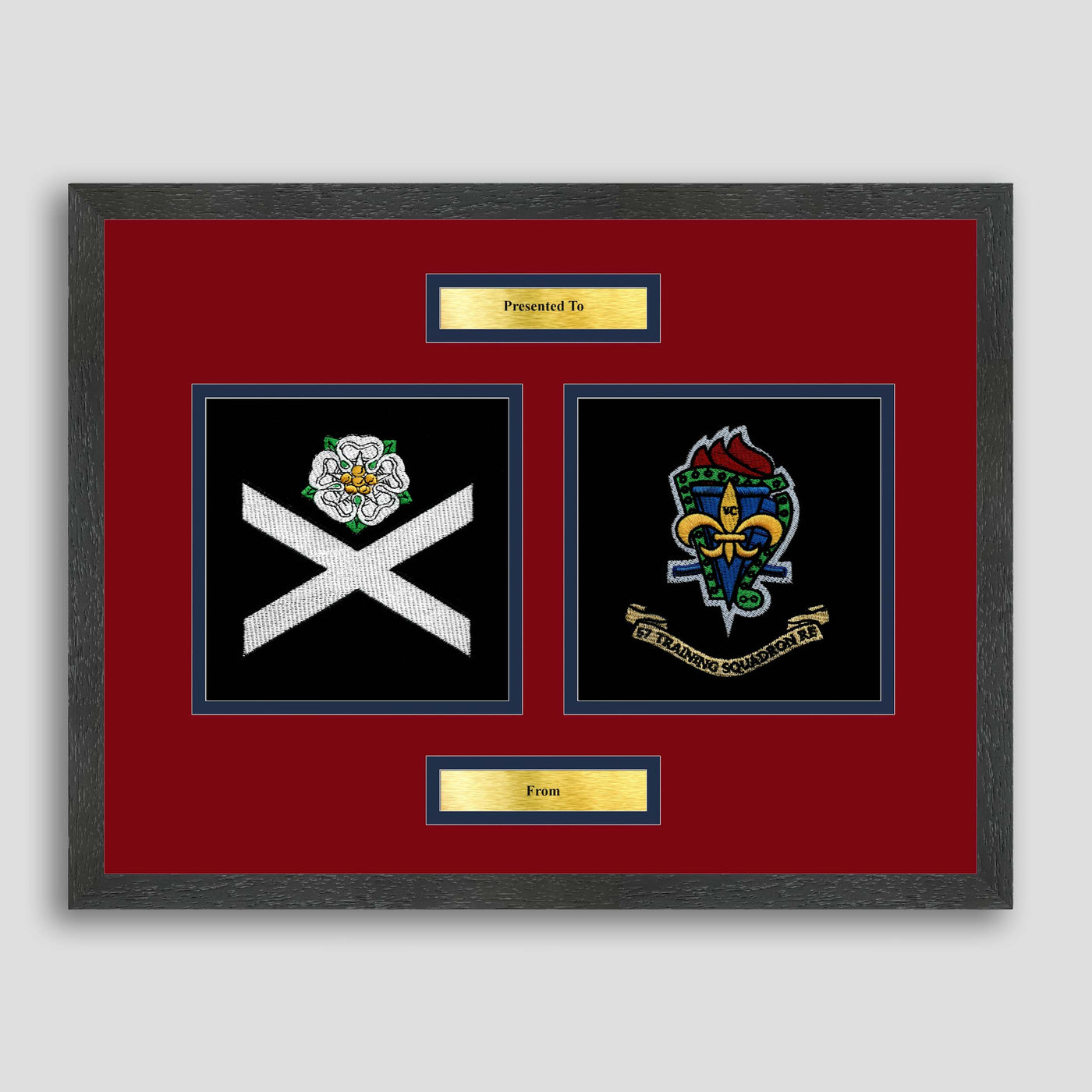 3 Royal School of Military Engineers & 57 Training Sqn Framed Military Embroidery Presentation