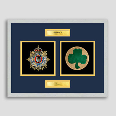 Royal Logistics Corps & 38 Irish Brigade Framed Military Embroidery Presentation