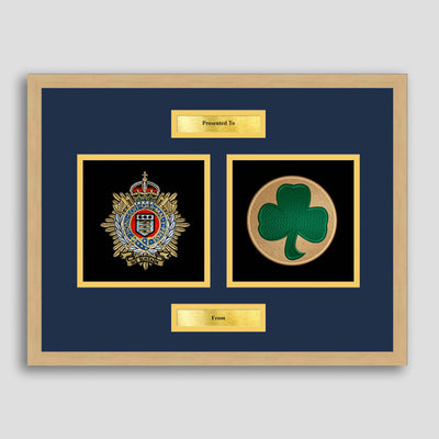 Royal Logistics Corps & 38 Irish Brigade Framed Military Embroidery Presentation
