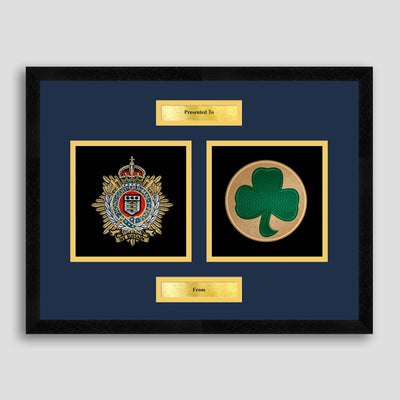 Royal Logistics Corps & 38 Irish Brigade Framed Military Embroidery Presentation