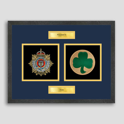 Royal Logistics Corps & 38 Irish Brigade Framed Military Embroidery Presentation